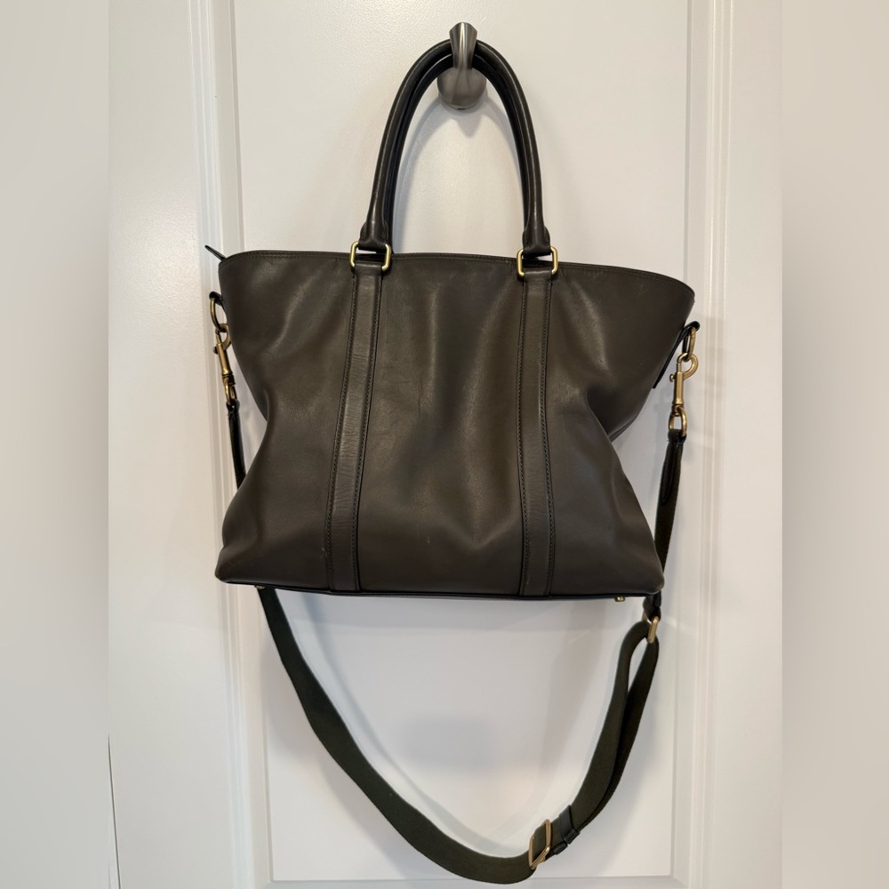 Coach Olive Green Leather Tote